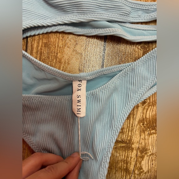 NWT WHITE FOX BOUTIQUE Palm Springs Top & bottom in Baby Blue Rib - Picture 8 of 10